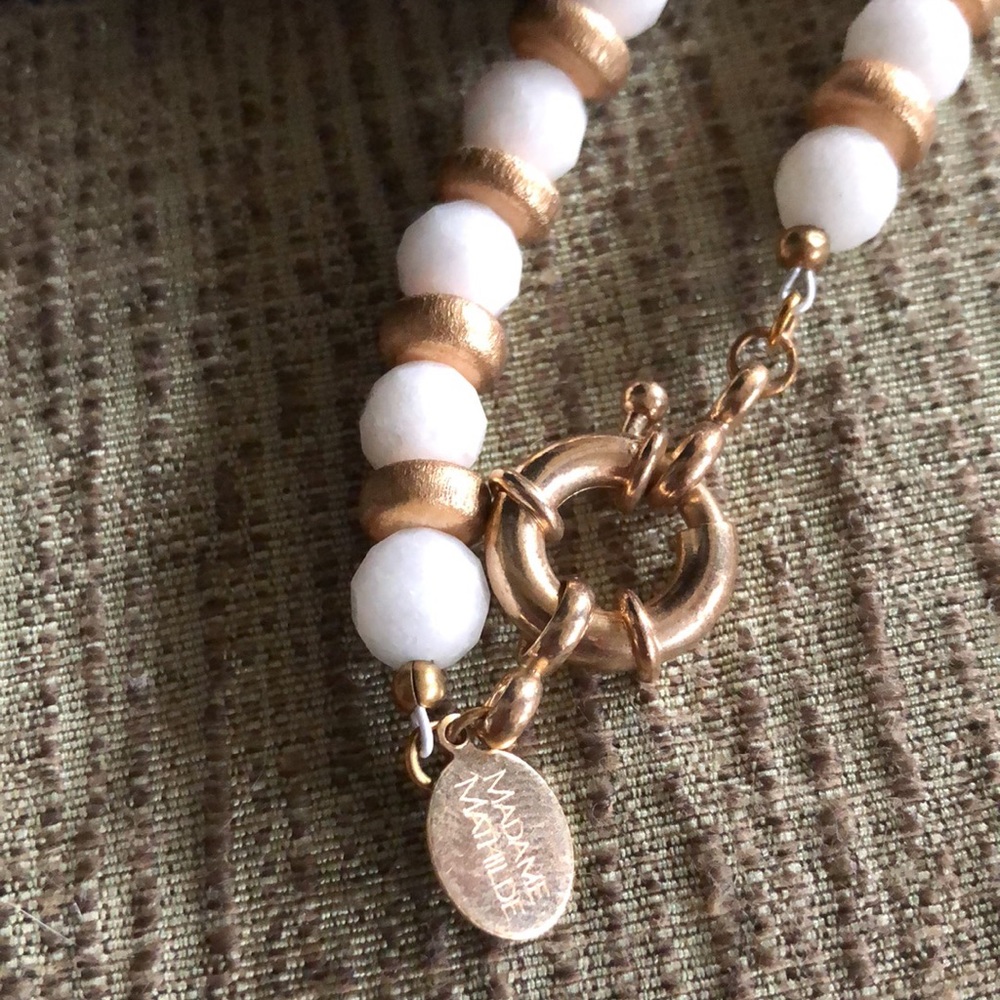 Lapis Necklace With Gold Dipped Shell - image 6